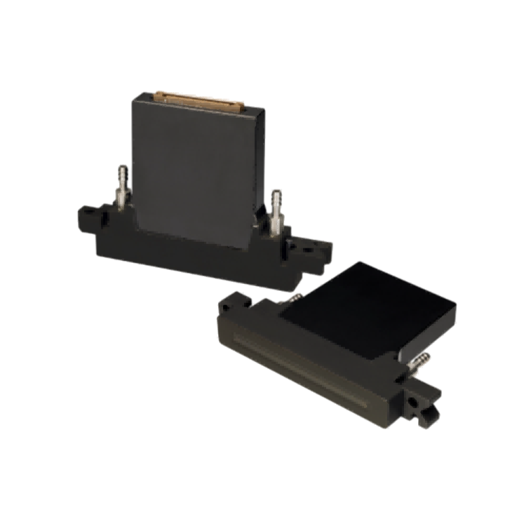 Two black electronic components with connectors, showcasing a compact design suitable for circuit applications.